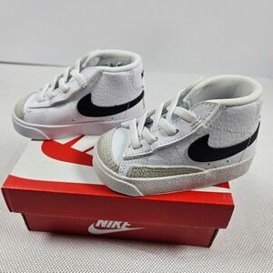 Nike Blazer Mid 77 TD Toddler Shoes White Black DA4088-100 Toddler Size 4C Shoes